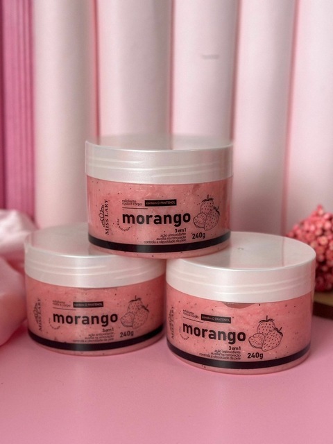 Esfoliante corpo e rosto morango 240g - MISS LARY
