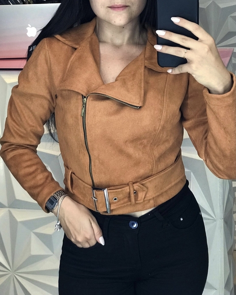 Jaqueta Suede Manga Longa