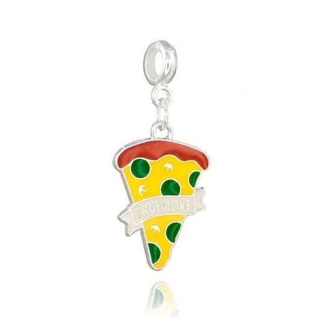 Berloque Pizza Banhado a Prata