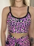 Top Alça Onça Rosa com Verde Neon - Com bojo