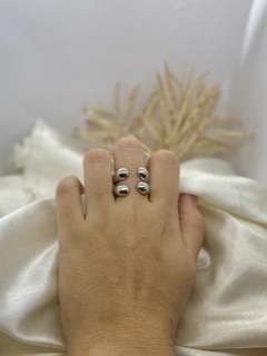 Anel Prata Maxi Duplo Regulavel