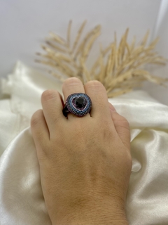 Anel Rodio Coracao Colorido