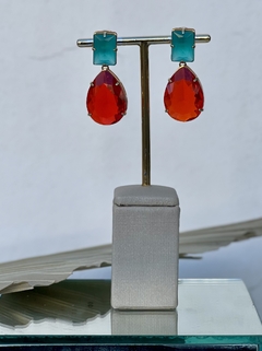 Brinco Quadrado com Gota Fusion - comprar online