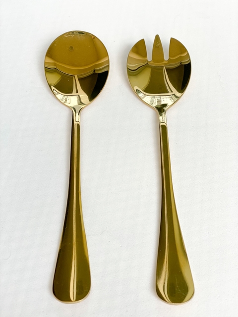 Par de talher para salada Gold