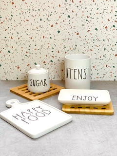 Travessa retangular Be Happy - Amber Store