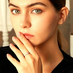 Anel de Noivado de Prata pura 925 - Banhado a Ouro Branco na internet