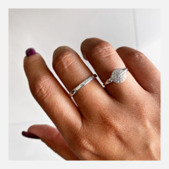 Anel Chuveirinho de Prata 925 Banhada c/ Ouro Branco - Aimée Joias - Aimée Joias