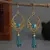 Brincos Femininos Boho Vintage com Gota e Pedras Azuis/ Cód. JBR0012