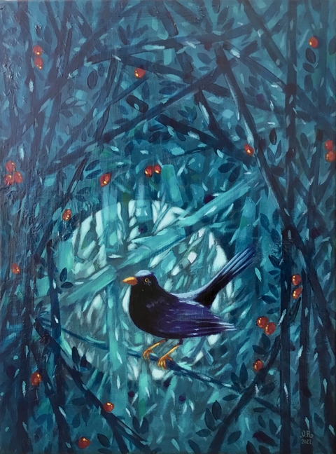 Lo que la luna augura - Oscar Reina, Pintura