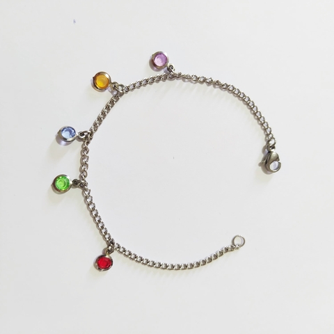 Pulseira Infantil Pingentes Coloridos