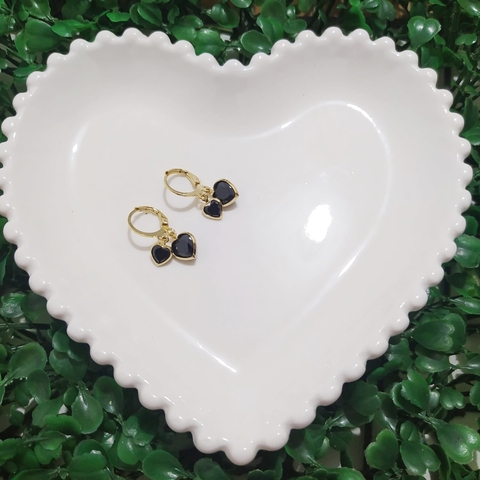 Brinco Argola Pingente Corações Coloridos