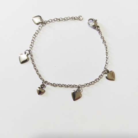 Pulseira Infantil Pingente Corações