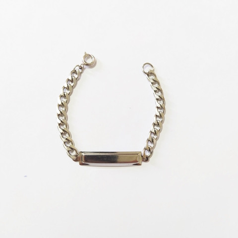 Pulseira Infantil Placa Elo Grumet