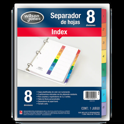 SEPARADOR WILSON JONES 1-8 NUMERICO