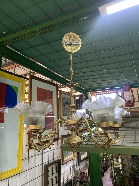 LUSTRE DOURADO 5 TULIPAS - comprar online