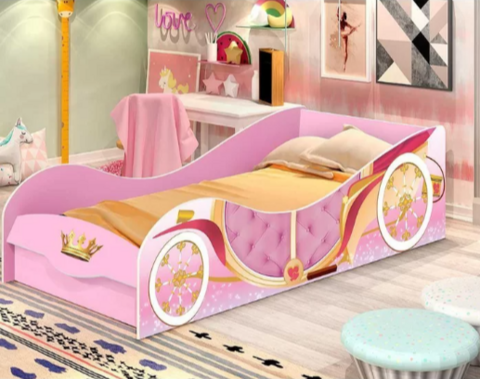 CAMA CARRUAGEM S/ BAU SOLTEIRO ROSA J & A