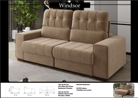 ESTOFADO PHORMATTA WINDSON 200 RETRATIL VELUDO MARRON