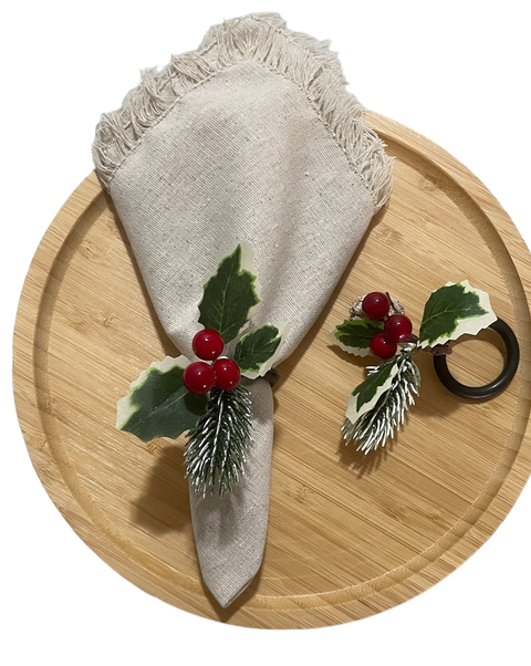 2 Porta Guardanapos de Arranjo Natalino