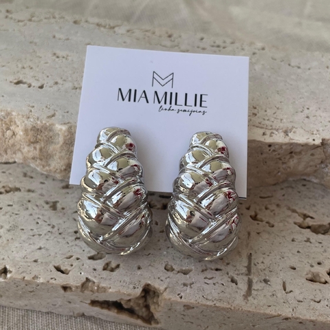 Brinco Trança Bold (prateado)