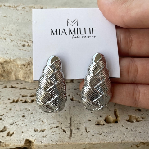 Brinco Trança Thin (prateado)