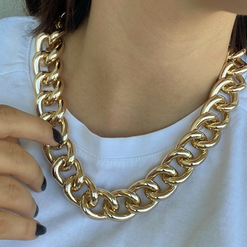Colar Maxi Correntaria (dourado)