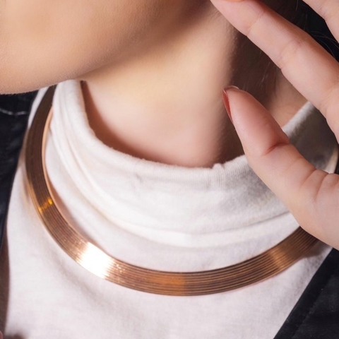 Gargantilha Texturizada (dourada)