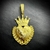 Pingente Fé com Mão Coração Coroa Cravejado (G) Banhado A Ouro 18k - comprar online