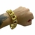 Pulseira 20mm Friso Triplo Banhado a Ouro 18k