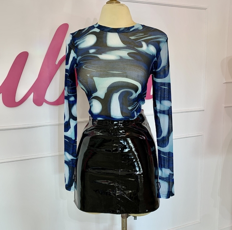 FALDA BRILLOSA NEGRA