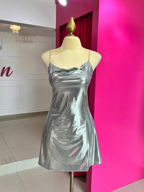 VESTIDO METALICO PLATEADO