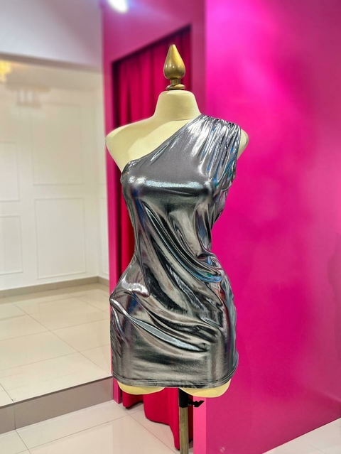 VESTIDO PLATA METALICO