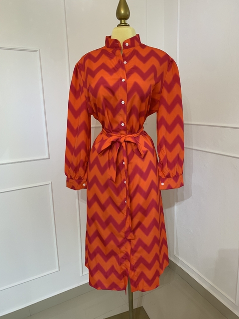 VESTIDO NARANJA RAYA