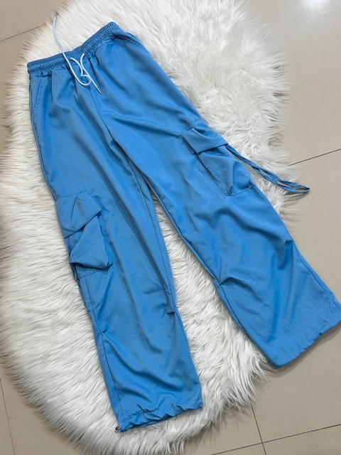 PANTALON CARGO AZUL