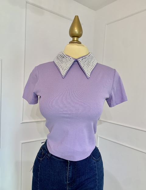 BLUSA PERLAS LILA