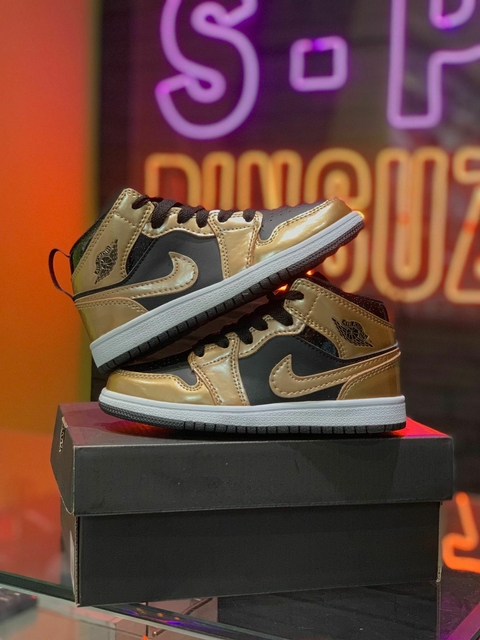 JORDAN 1 MID METALLIC GOLD BLACK TALLA 19CM G5