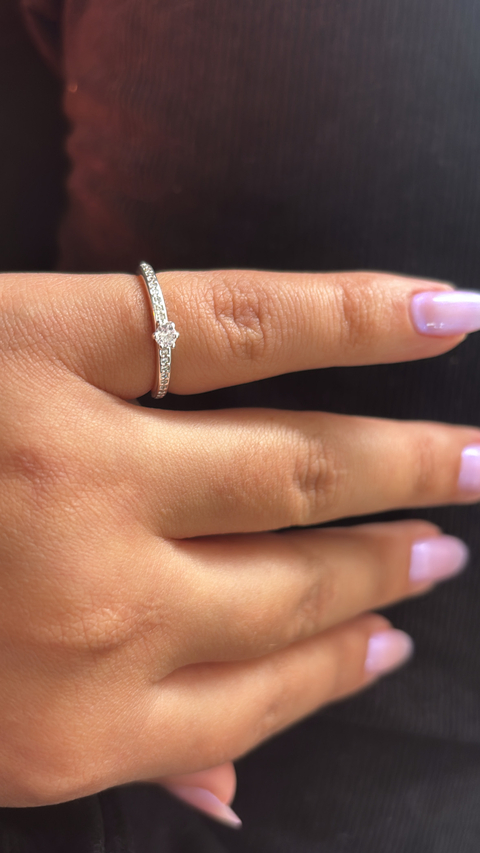 Anel aparador em zircônia 3mm prata 925