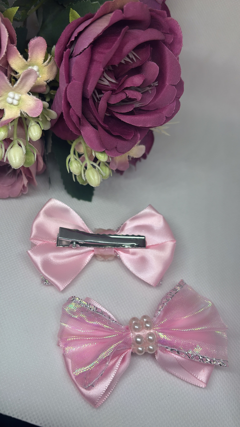 Laço cabelo infantil com pérolas