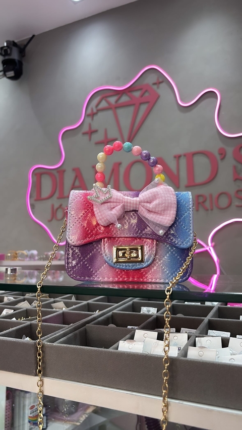 Bolsa Infantil com alça de Pérolas e Corrente - comprar online