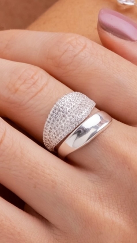 Anel prata 925 com zircônia