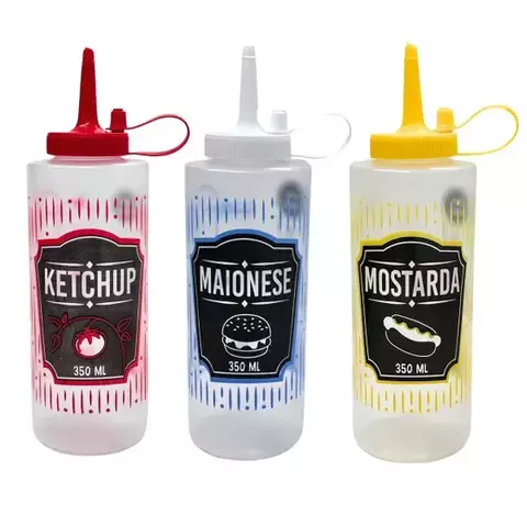 BISNAGA DE PLASTICO PROFISSIONAL DECORADA P/MOSTARDA 600ML 471381 PLASDURAN
