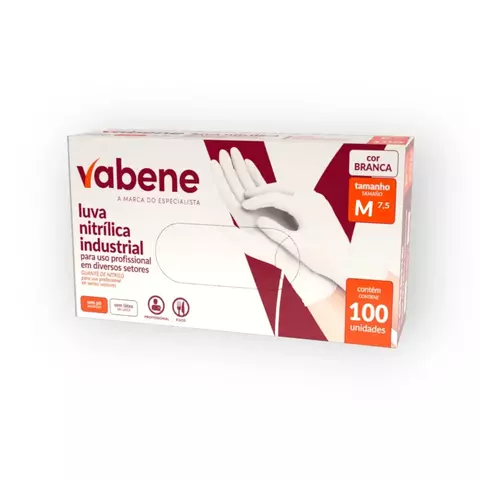 LUVA NITRILICA M BRANCA COM 100 UNIDADES - comprar online