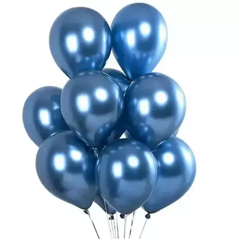 BALÃO 9 AZUL CROMADO - PACOTE 50 UNIDADES