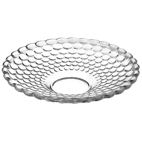 BANDEJA FRUTEIRA DE MESA DE VIDRO REDONDA BUBBLE FLUX 5X24,2CM0 F0298 FLASHGOODS