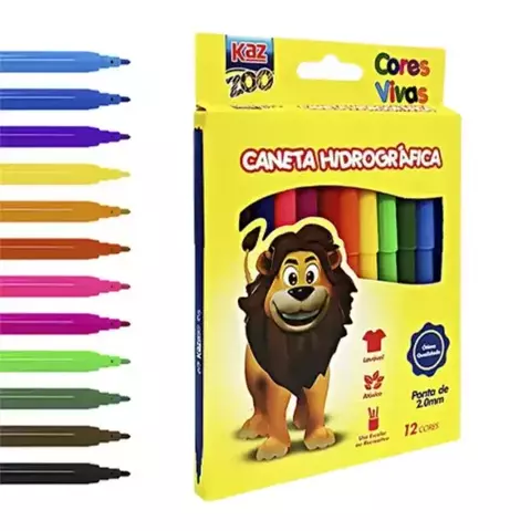 CANETINHA HIDROCOLOR KAZ COM 12 CORES - comprar online