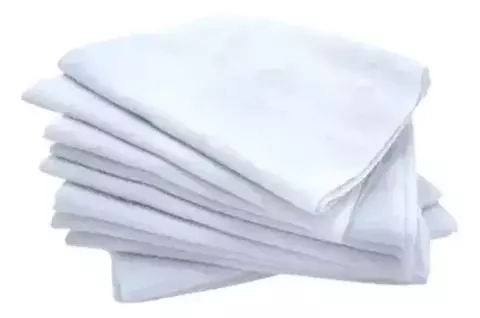 FLANELA PEQUENA BRANCA COM 12 UNIDADES - comprar online