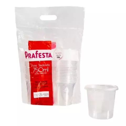 POTE 750ML REDONDO PRAFESTA COM 24 UNIDADES - 8267 - comprar online