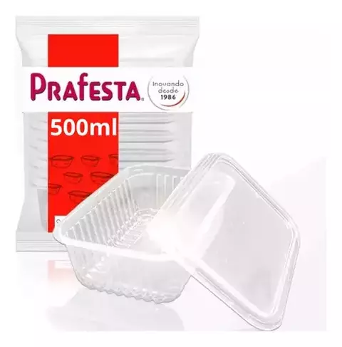 POTE 500ML RETANGULAR PRAFESTA 06X24 COM 144 UNIDADES - 8311 - comprar online