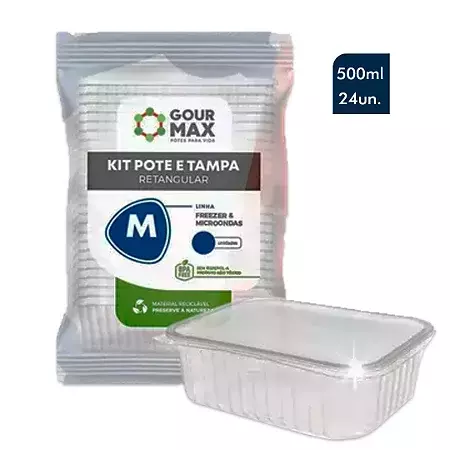 POTE 500ML RETANGULAR GOURMAX 24 UNIDADES - comprar online