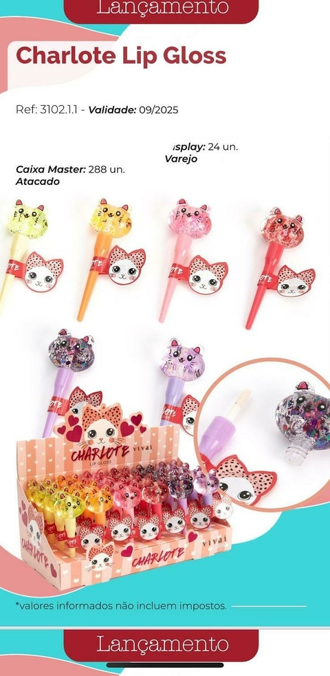 3102.1.1 Lip gloss Charlote Box C/24pçs - Vivai