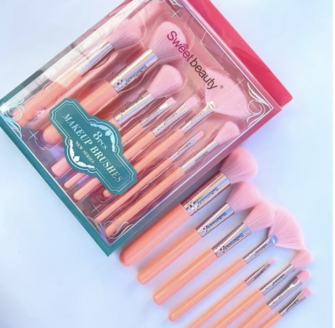 12 Kit com 8 Peças Pincéis de Maquiagem Makeup Brushes New Series